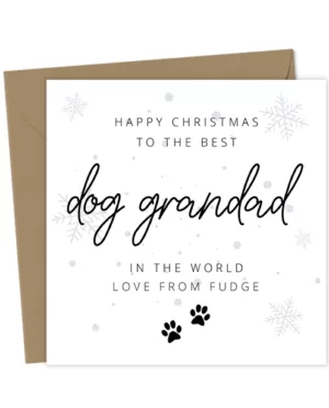 Happy Christmas to the best Dog Grandad in the world Personalised Card