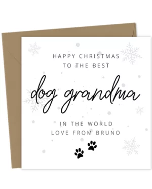 Happy Christmas to the best Dog Grandma in the world Personalised Card