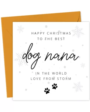 Happy Christmas to the best Dog Nana in the world Personalised Card