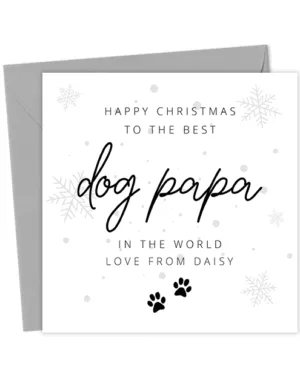 Happy Christmas to the best Dog Papa in the world Personalised Card