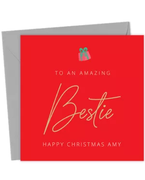 Personalised Bestie Christmas Card
