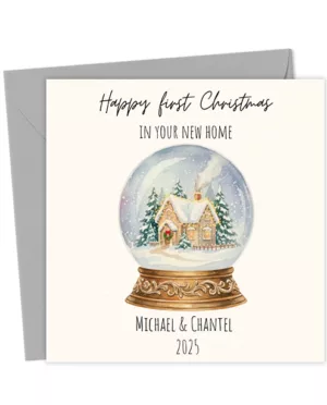 Personalised first Christmas at new home card