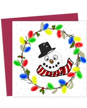 Snowman in the lights