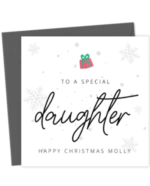 To a special daughter Happy Christmas Personalised Card