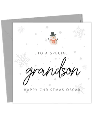 To a special grandson Happy Christmas Personalised Card