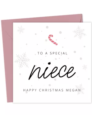 To a special niece Happy Christmas Personalised Card