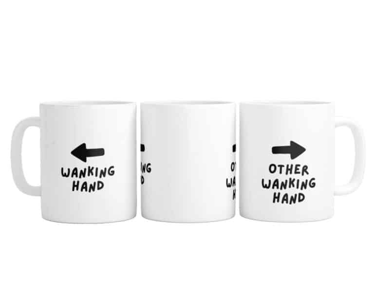 Funny Mug / Cup Wanker Mug - Left Handed