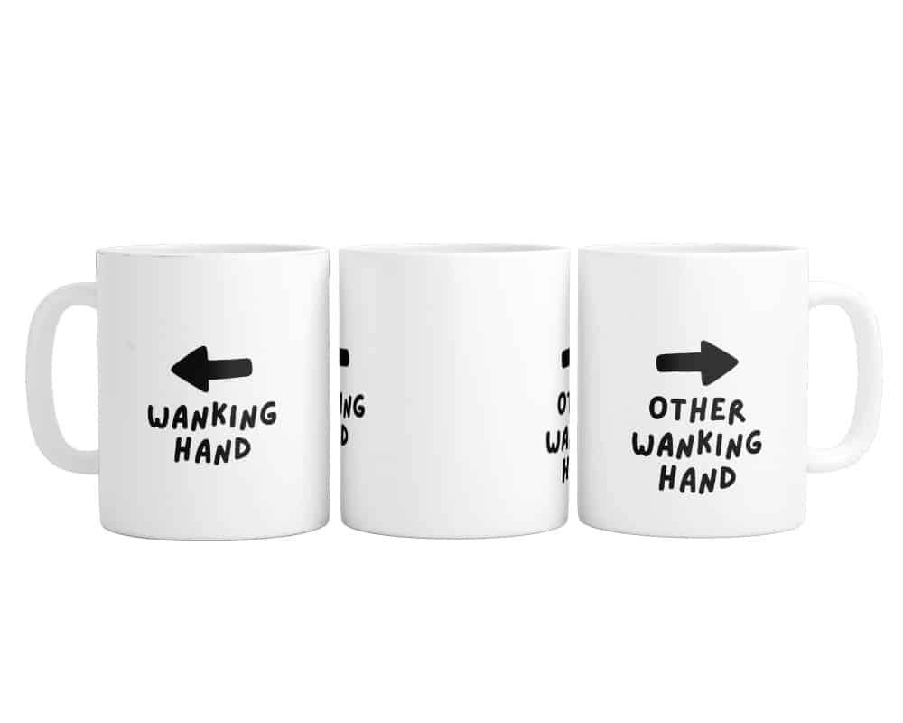 Funny Mug / Cup Wanker Mug - Left Handed