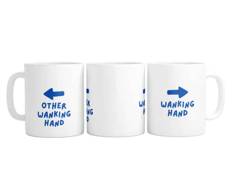 Rude Mug / CUp Wanker Mug - Right Handed