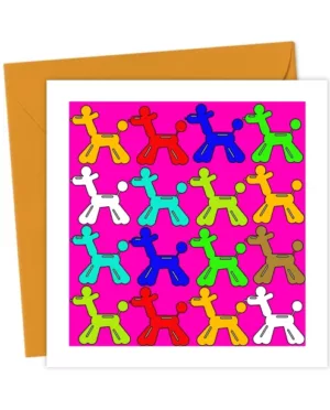 A bunch of balloon dogs in a rows