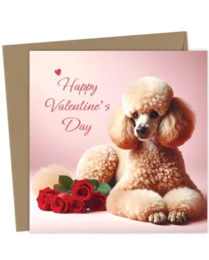 Apricot Poodle Valentine's Card
