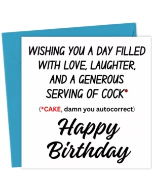 Autocorrect Cake Rude Birthday Card