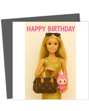 Barbie x Labubu Happy Birthday Designer Inspired Card