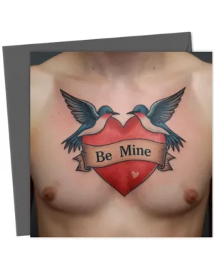 Be Mine tattoo edgy alternative Valentine's Card