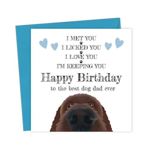 Birthday Card from the dog for Dad - Brown Dog - Birthday Cards