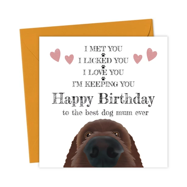 Birthday Card from the Dog - Happy Birthday Dog Mum - Brown Dog ...