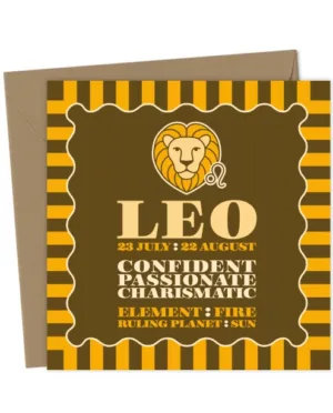Birthday Card - Leo - Star Sign - Zodiac - July - August Greetings Card