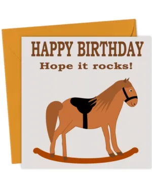 Birthday Wooden Rocking Horse Card
