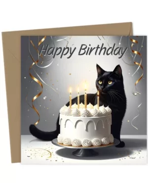 Black Cat Birthday Card