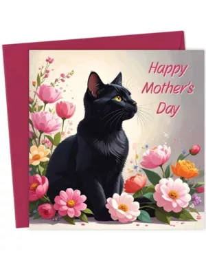 Black Cat Mother's Day Card