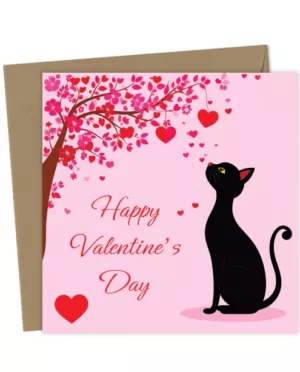 Black Cat Valentine's Card
