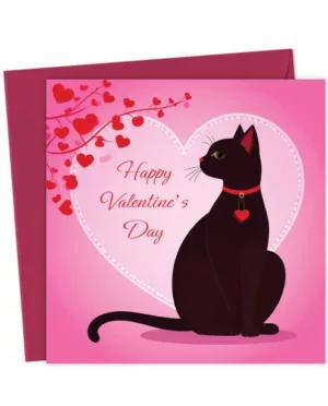 Black Cat Valentine's Card