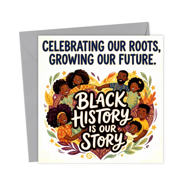 Black History Is Our Story - Celebrating Roots and Future - Greetings Cards