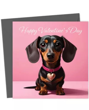 Black & Tan Dachshund Valentine's Card