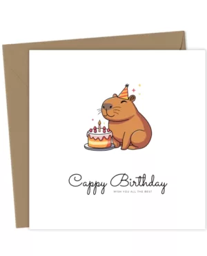 Cappy Birthday Capybara Birthday Card