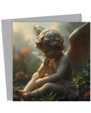 Cherub smoking blank card