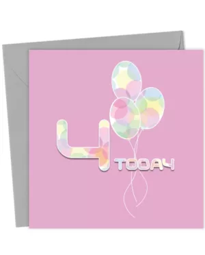 4 Year Old Children's Birthday Card