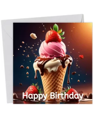 Colour Pop Melting Ice Cream Birthday Card