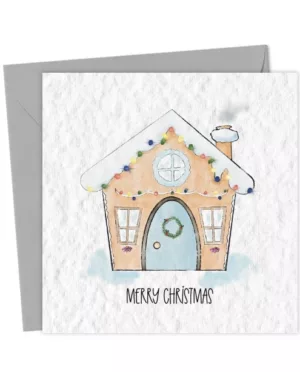 Cosy cottage Merry Christmas card