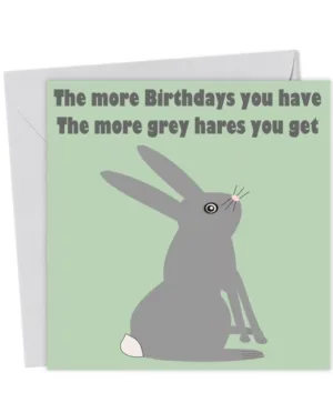 Cute Funny Gray Hair Animal Birthday Card