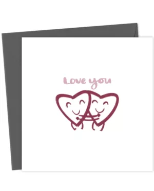 Cute Hugging Hearts Valentine's Day Card