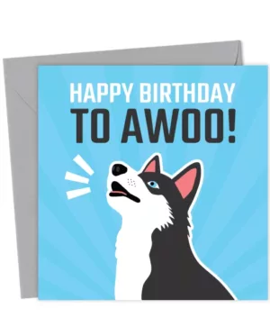 Cute Husky Dog Birthday Card