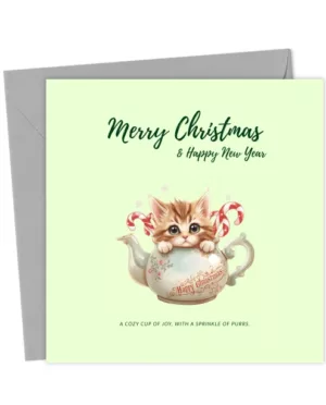 Cute kitten Christmas card