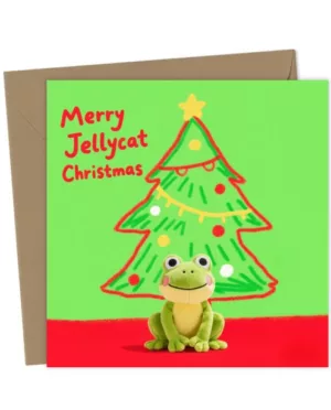 Cute Merry Jellycat Frog Christmas Card HandDrawn Style For Fans