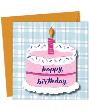 Cute Minimalistic Paper Cut Out Birthday Cake Birthday Card For Her