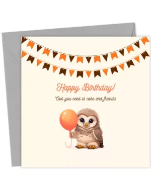 Cute owl birthday card