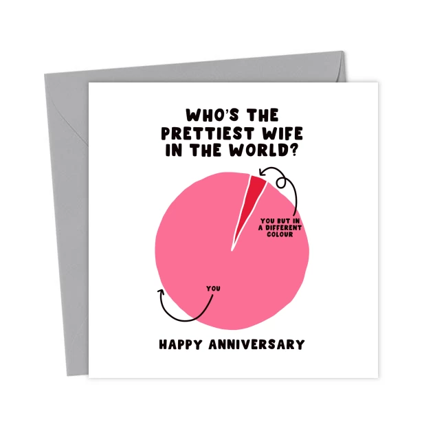 Cute Wife Anniversary Card - Who’s The Prettiest Wife In The World ...