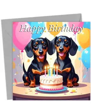 Dachshunds Birthday Card