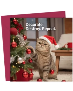 Decorate. Destroy. Repeat.: A Cat's Christmas Motto