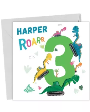 Dino Diggers Age 3, Dinosaur 3rd Birthday -  personalisable