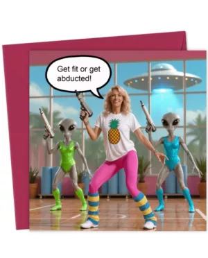 Eighties aerobics class with alien visitors
