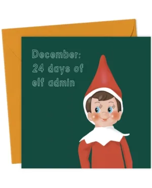 Elf on the Shelf December Admin Christmas Card