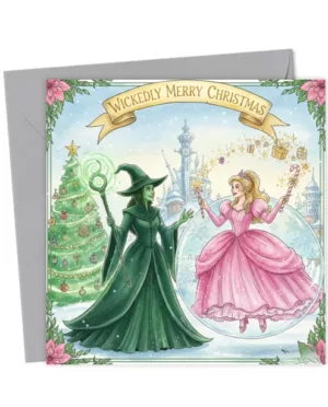 Elphaba and Glinda Wicked & Wonderful Magical Christmas Card