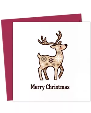 Festive Snowflake Reindeer - Merry Christmas