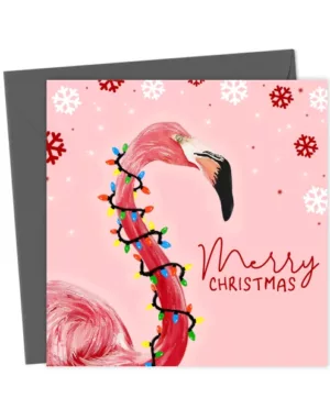 Flamingo Merry Christmas Card