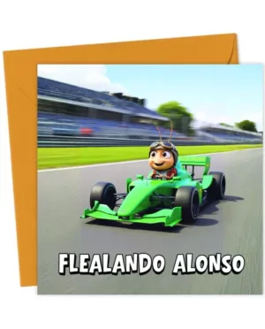 Fleanando Alonso Formula 1 Birthday Card, Funny F1 Racing card
